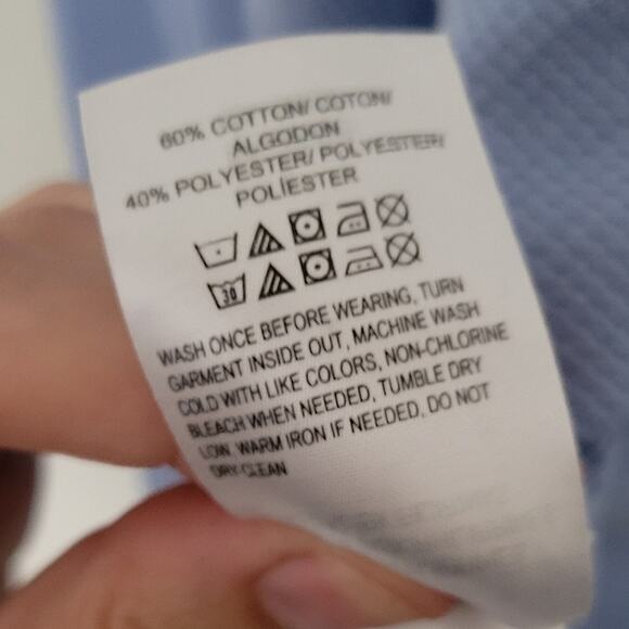 Lucky Brand Waffle Knit Top Size Large L Blue Oversize V Neck Slouchy Loungewear - Picture 6 of 7